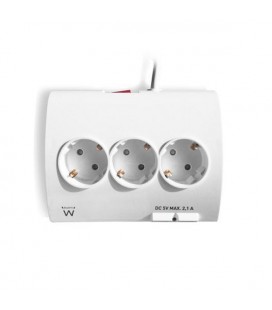 Multiprise 5 Prises avec Interrupteur Ewent EW3935 1,5 m 2 x USB 2,1 A 2500W Blanc