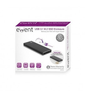 Boîtier Externe Ewent EW7023 SSD M2 USB 3.1 Aluminium