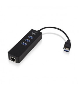 Hub USB Ewent EW1140 3 x USB 3.1 RJ45 Plug and Play