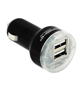 Chargeur USB pour Voiture Akashi ALT2USBCARCH USB x 2 2.4 A Noir