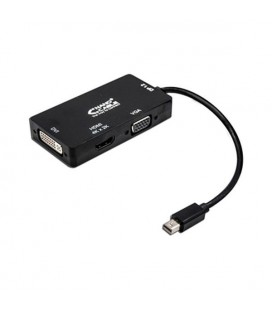 Adaptateur Mini DisplayPort vers VGA/DVI/HDMI 3 en 1 NANOCABLE 10.16.3302-BK Noir