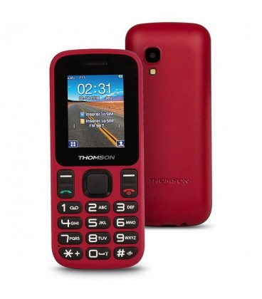Téléphone portable pour personnes âgées Thomson TLINK T12 1,77"" Bluetooth VGA FM Rouge