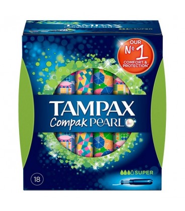 Tampons Super Pearl Compak Tampax (18 uds)