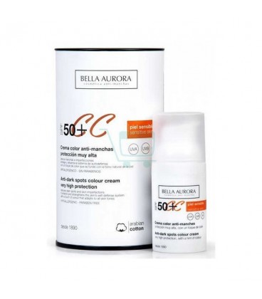 Crème Solaire Anti-Tâches Cc Protect Bella Aurora SPF 50 (30 ml)