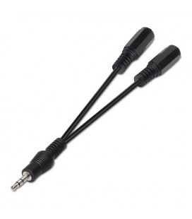 Câble Audio Jack (3,5 mm) Coupleur NANOCABLE 10.24.1200 15 cm Noir