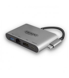 Adaptateur USB C vers HDMI/LAN/USB Ewent AB7872 11,5 cm Gris