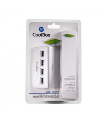 Hub USB CoolBox COO-HU4ALU3 Aluminium (4 ports)
