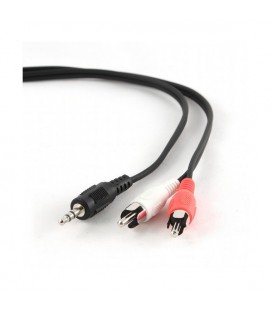 Câble Audio Jack (3,5 mm) vers 2 RCA GEMBIRD CCA-458-2.5M 2,5 m Noir