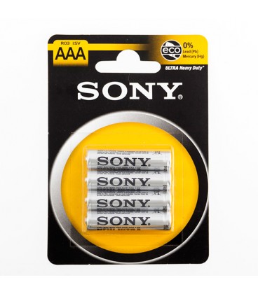 Piles Salines Ultra Sony R03 AAA d'1,5V (pack de 4)